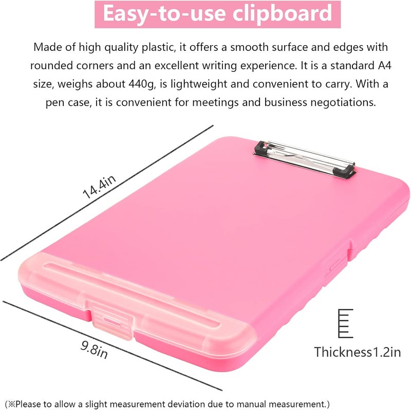 SFLHHDM Plastic Clipboard with Storage, High Capacity Clip Boards 8.5x11 with Storage, Heavy Duty Nursing Clipboard Folder, Clipboards Cute, Letter A4 Size Clipboards with Storage for Teachers, Nurse - Image 4